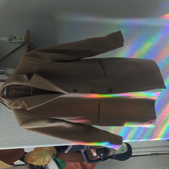 Camel structured pea coat sz medium - Picture 3 of 6